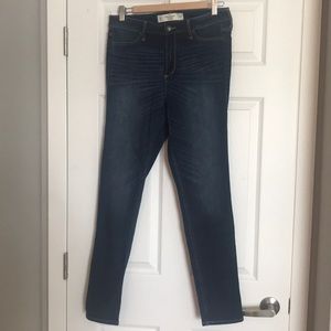 Dark skinny high rise jeans